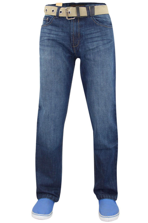 Men Straight Leg Cotton Jeans
