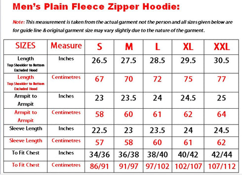 Mens Plain Fleece Zip Up Hoodie With Free Same Cord