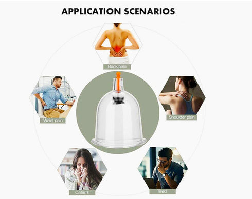 12 Pieces Cupping Therapy Set - Vaccuum Massage Cups