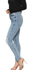 Women’s Light Blue Distressed High Waist Skinny Jeans