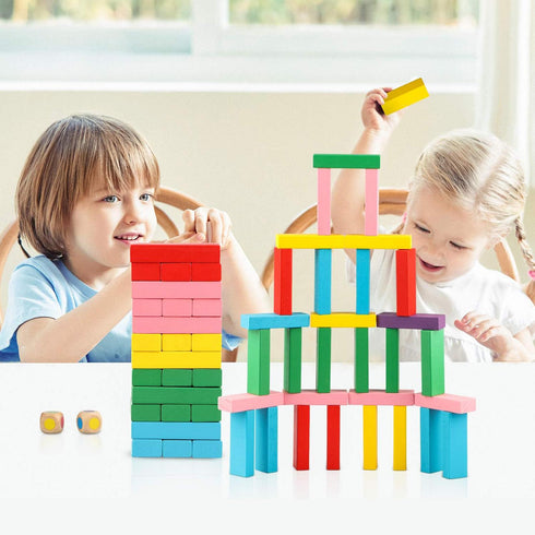 Tumble Tower Building Colourful Jenga Blocks