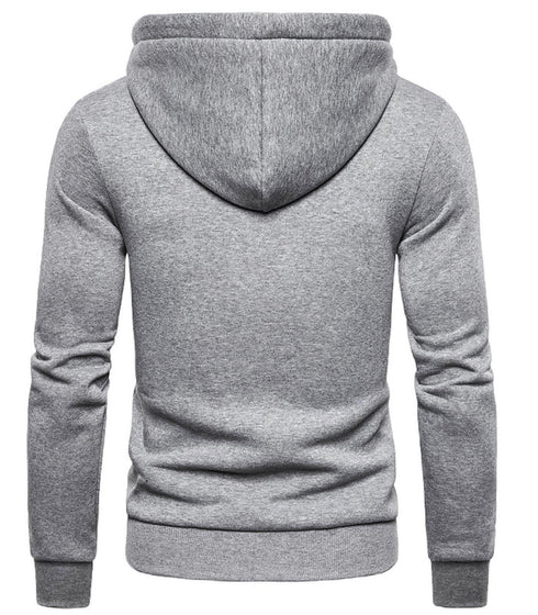 Mens Plain Fleece Zip Up Hoodie With Free Same Cord