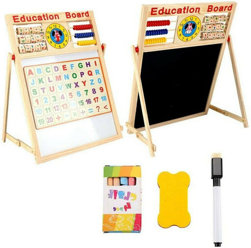 Kids Double Side 6in 1 Wooden Activity Board