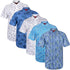 5 Pack Mens Beach Hawaiian Shirt Short Sleeve Summer Shirt