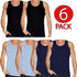 6 Pack Men's Plain Polycotton Sleeveless Vest – Soft, Lightweight, Print-Friendly Gym Tank Top
