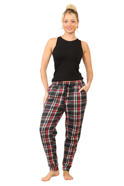 Women’s Plaid Thermal Pajama Bottoms – 25 or 50 Pack