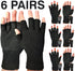 Unisex Half Finger Grip Gloves – Black Winter Warm Knitted Gloves for Men & Women
