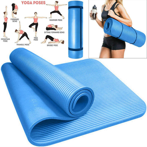 Yoga Mat for Fitness, Pilates & Home Workouts – Non-Slip, Cushioned Exercise Mat with Carry Strap