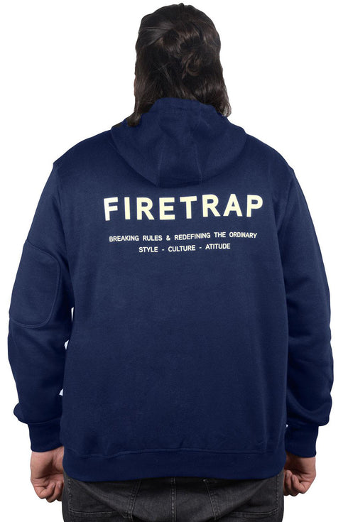 Fire Trap Mens Fleece Zip Up Hoodie