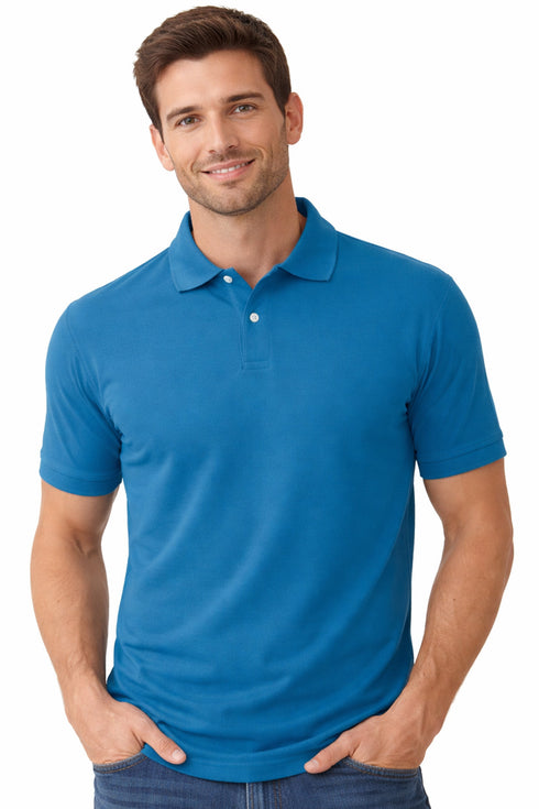 Men's Ribbed Collar Polo Shirt