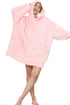 Unisex Oversized Blanket Hoodie – Pink Ultra Soft Wearable Fleece