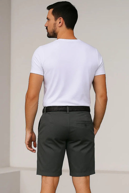 True Face Belted Chino Cotton Shorts