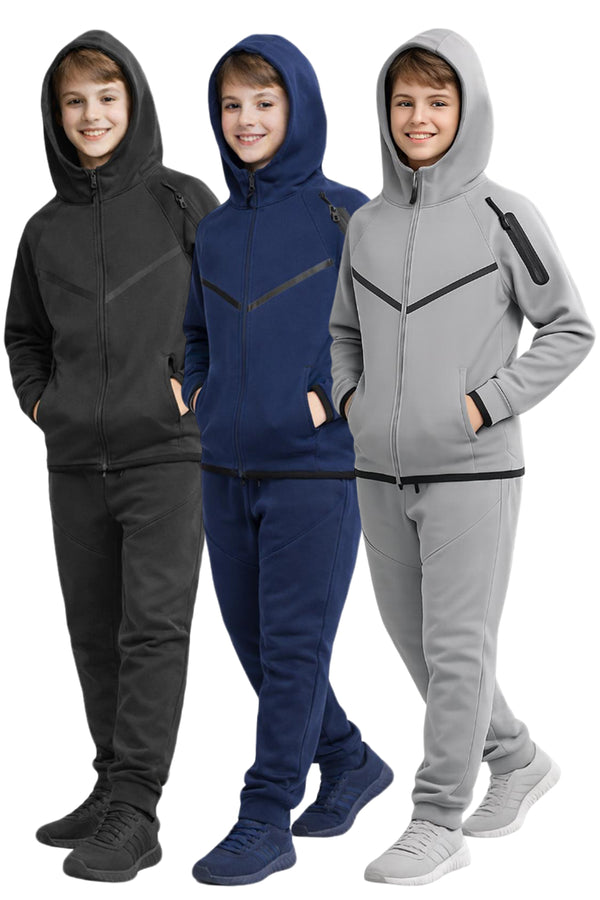 Kids Fleece Zip Up Tracksuit with Hoodie