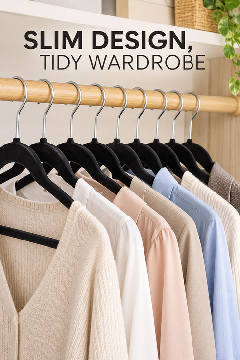 20 Pack Velvet Clothes Hangers with Non-Slip Bar and Shoulder Notches