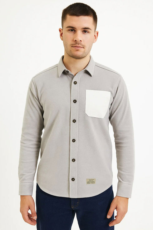 Men's Denim Shirt – 100% Cotton Long Sleeve Casual Shirt