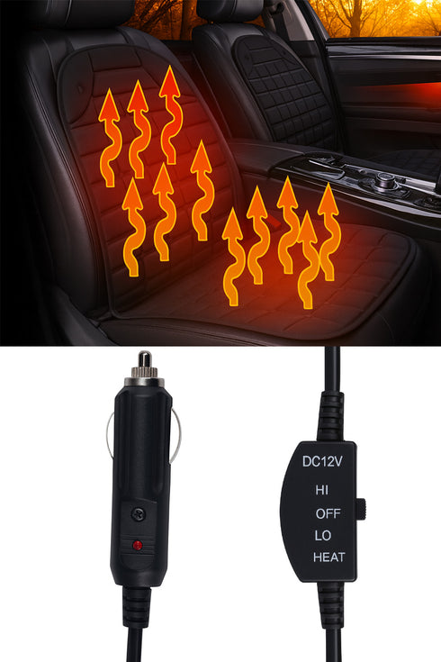 12V Heated Car Seat Cushion Cover - Electric Heating Pad with Adjustable Temperature for Car, Office, or Home Use