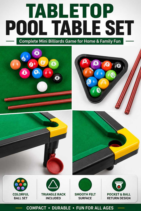 Tabletop Pool Game Set for Kids
