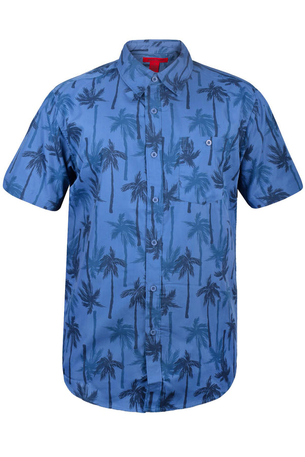 Mens Palm Tree Print Hawaiian Shirt