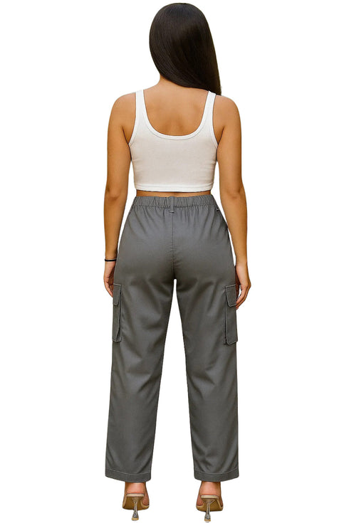 Girls Cargo Combat Trousers – 8 Pocket, Casual Outdoor Pants, Women’s Utility Workwear