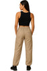 Womens Baggy Cargo Trousers – Drawstring Waist, Loose Fit Combat Pants with Pockets