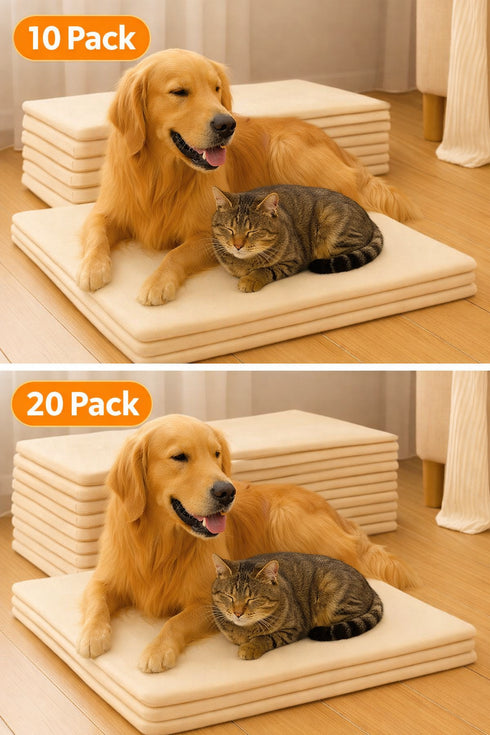 Self-Heating Pet Pad: Non-Electric, Soft, Washable Thermal Mat for Dogs & Cats - Ideal for Indoor Winter Use (60x45cm), 10/20 Pack.