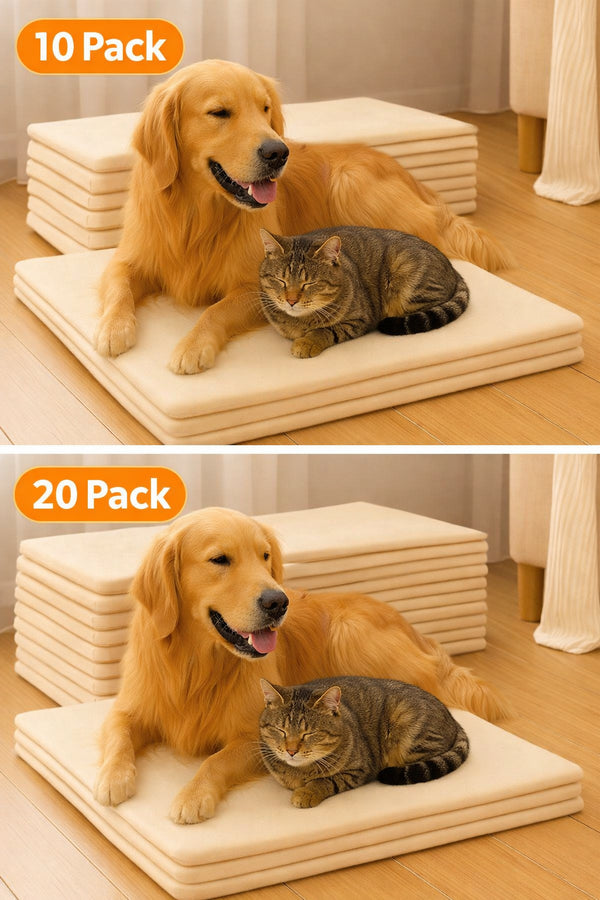 Self-Heating Pet Pad: Non-Electric, Soft, Washable Thermal Mat for Dogs & Cats - Ideal for Indoor Winter Use (60x45cm), 10/20 Pack.