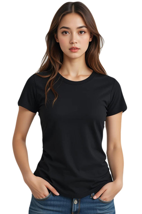 3 Pack Womens Plain Crew Neck T-Shirts