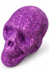 Purple Glitter Skull Decorations Multi Pack – Halloween Party Table and Shelf Decor