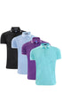 4 Pack Mens Tip Polo Shirts