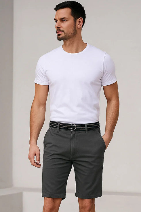 True Face Belted Chino Cotton Shorts