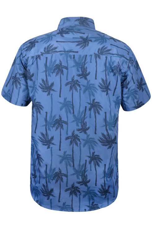 Mens Palm Tree Print Hawaiian Shirt