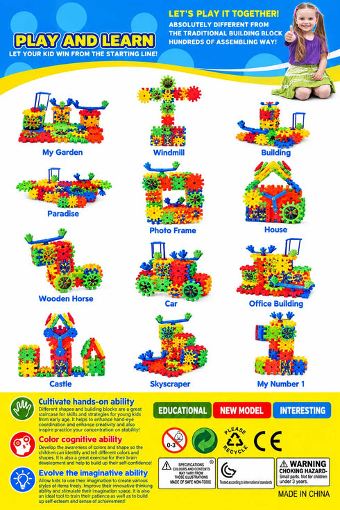 IQ Builder 81 Pieces Gear Building Blocks Puzzle Set