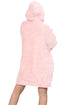 Unisex Oversized Blanket Hoodie – Pink Ultra Soft Wearable Fleece