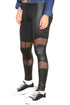 Women's Black Faux Leather Leggings with Sheer Mesh Panel – 10/20 Pack - From £1.00 Per Unit