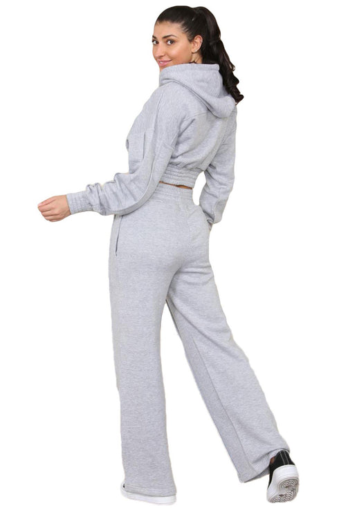 Women Zipper Crop Top Tracksuit