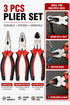 3 Piece Pliers Set – Long Nose, Combination & Wire Cutter Pliers for DIY, Electrical & Home Repairs