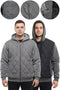 Men’s Quilted Fleece Jacket with Inner Pocket & Side Zipper – Warm Winter Hoodie with Inner Fleece Lining