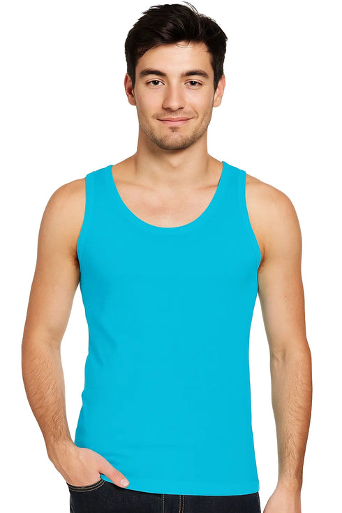 7 Pack Mens Plain Cotton Summer Vest - Assorted