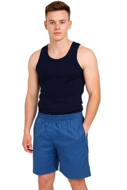 Men's Comfort Fit Polycotton Shorts with Zip Pockets & Drawcord