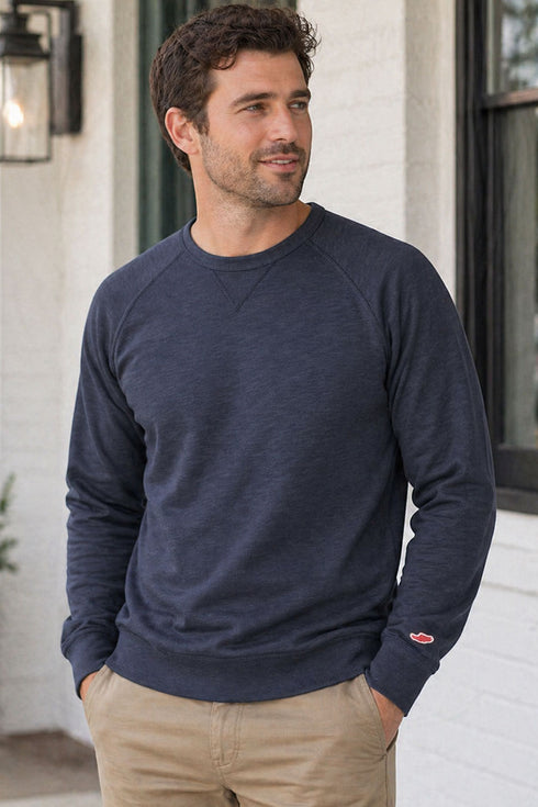 Men's Navy Pullover Long Sleeve Sweatshirt - XL