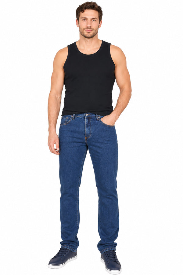 Men’s Dark Blue Straight Fit Denim Jeans