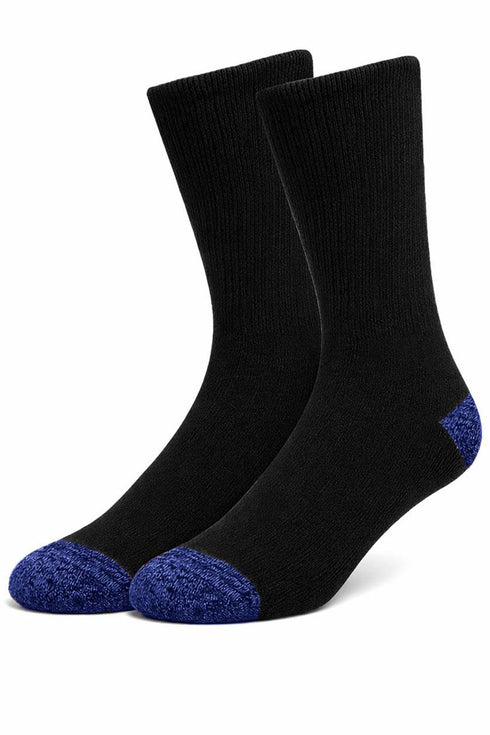 Men’s Black Work Socks with Contrast Heel & Toe – 6 or 12 Pack