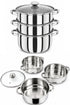 3 Tier Stainless Steel Steamer Set with Glass Lid