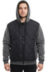 Men’s Quilted Fleece Jacket with Inner Pocket & Side Zipper – Warm Winter Hoodie with Inner Fleece Lining