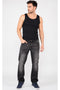 Men’s Faded Straight-Leg Denim Jeans