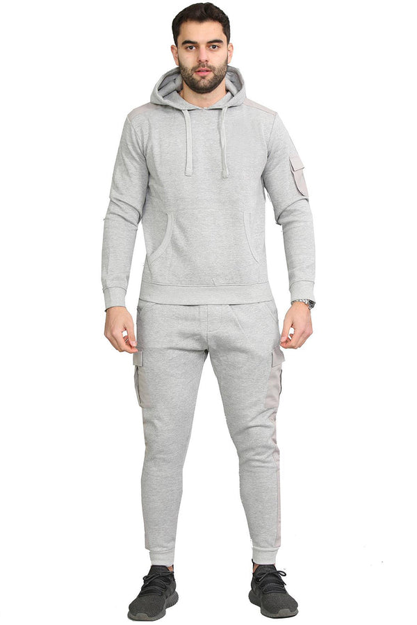 Men's Fleece Pullover Hooded Tracksuit
