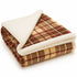 Plaid Sherpa Fleece Blanket | Reversible Sofa & Bed Throw