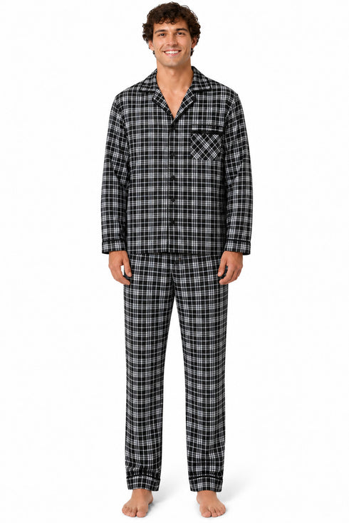 Men’s Check Poly-cotton Pyjama Set