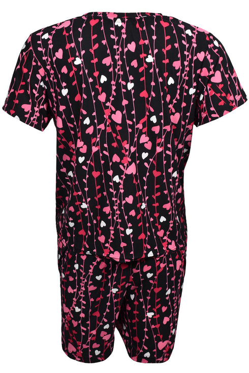 Ladies Short Sleeve Top Short Pajama Set - Pyjama Set