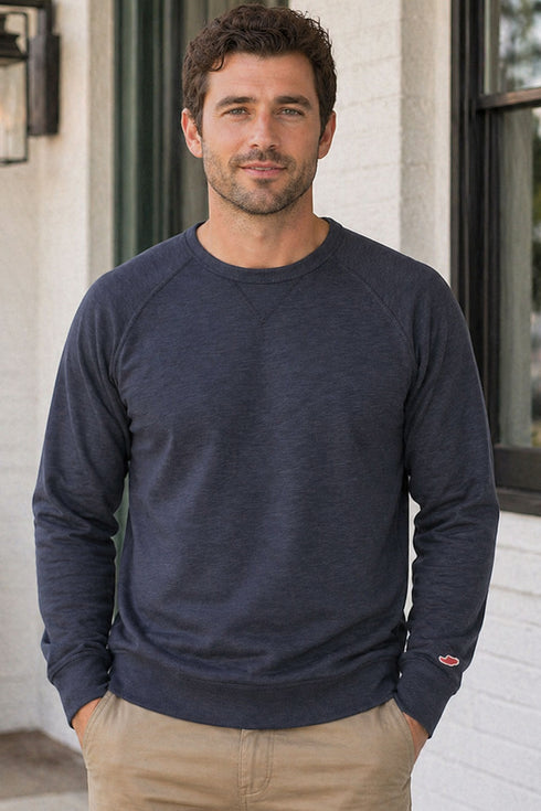 Men's Navy Pullover Long Sleeve Sweatshirt - XL